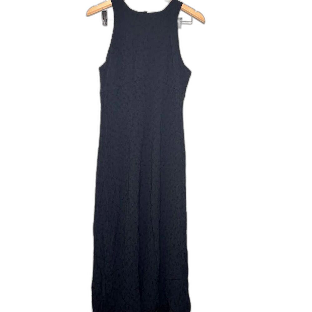VTG J. CREW 90s sheath dress high neck Black floral rachel green holiday gown 10